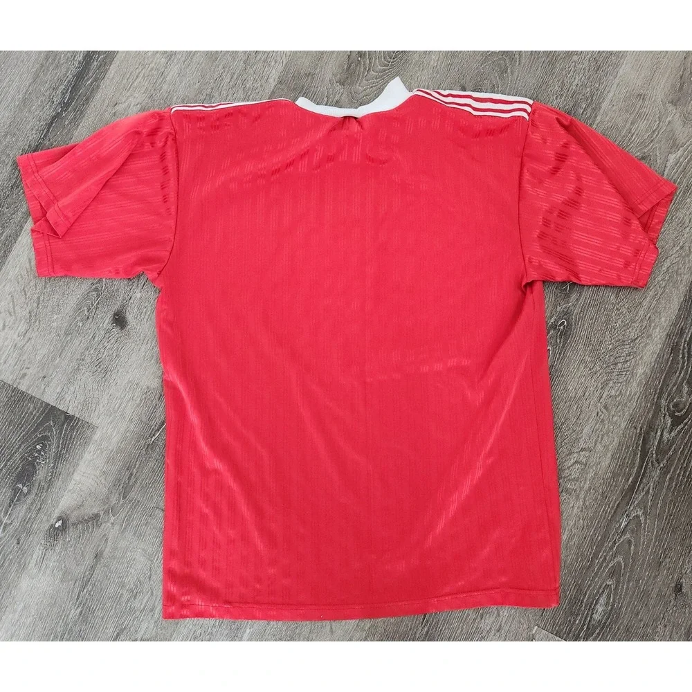 Vintage Adidas Flamengo FC Soccer Jersey Red White Stripe Mens XL Made in USA